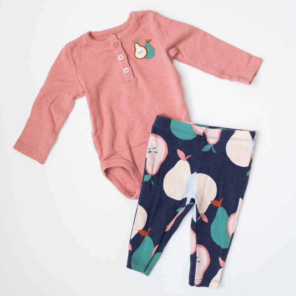Carter's Matching Set Pear Outfit Size 6 Months